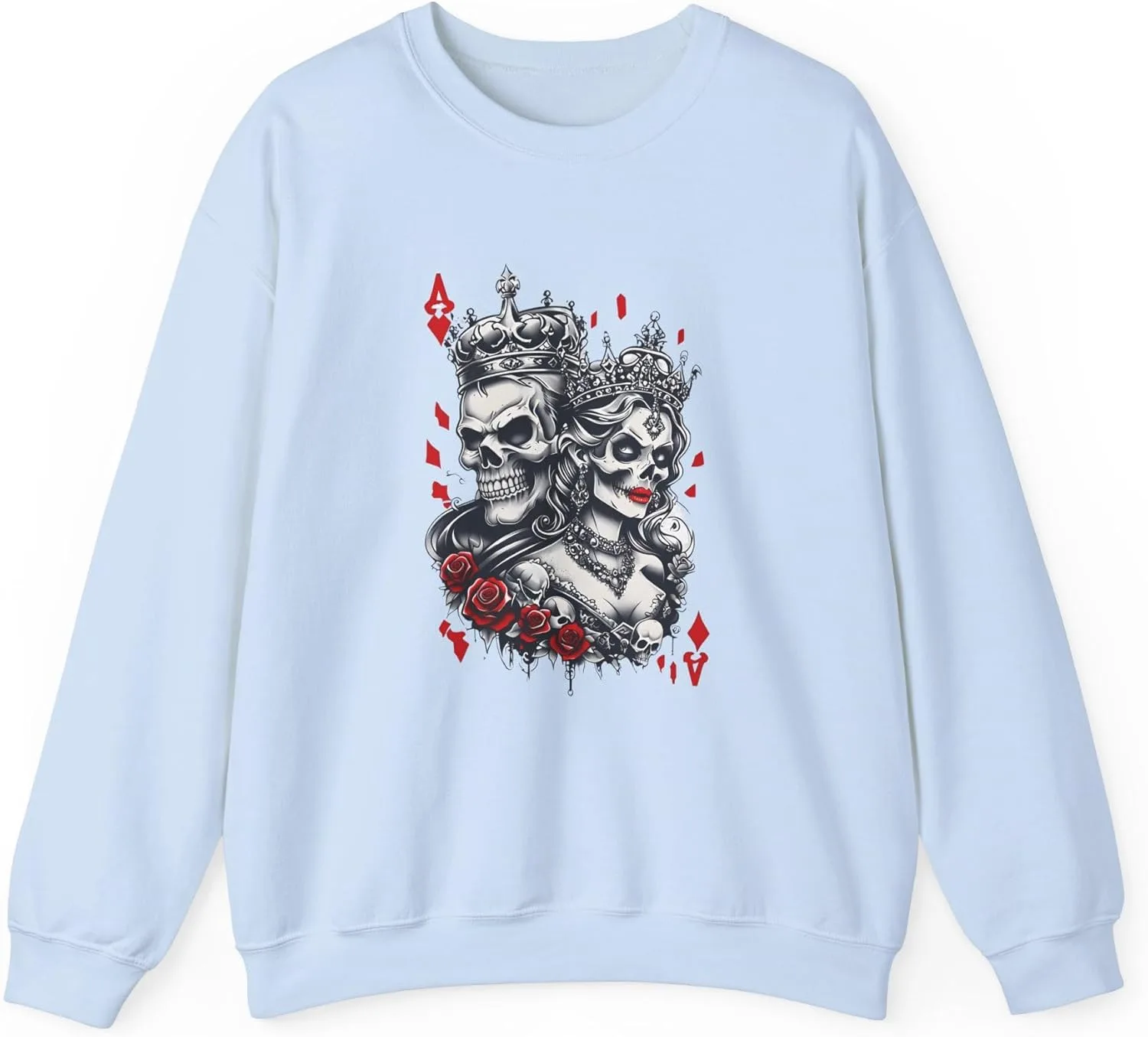 

Свитшот Gothic Skull King & Queen с дизайном красных роз