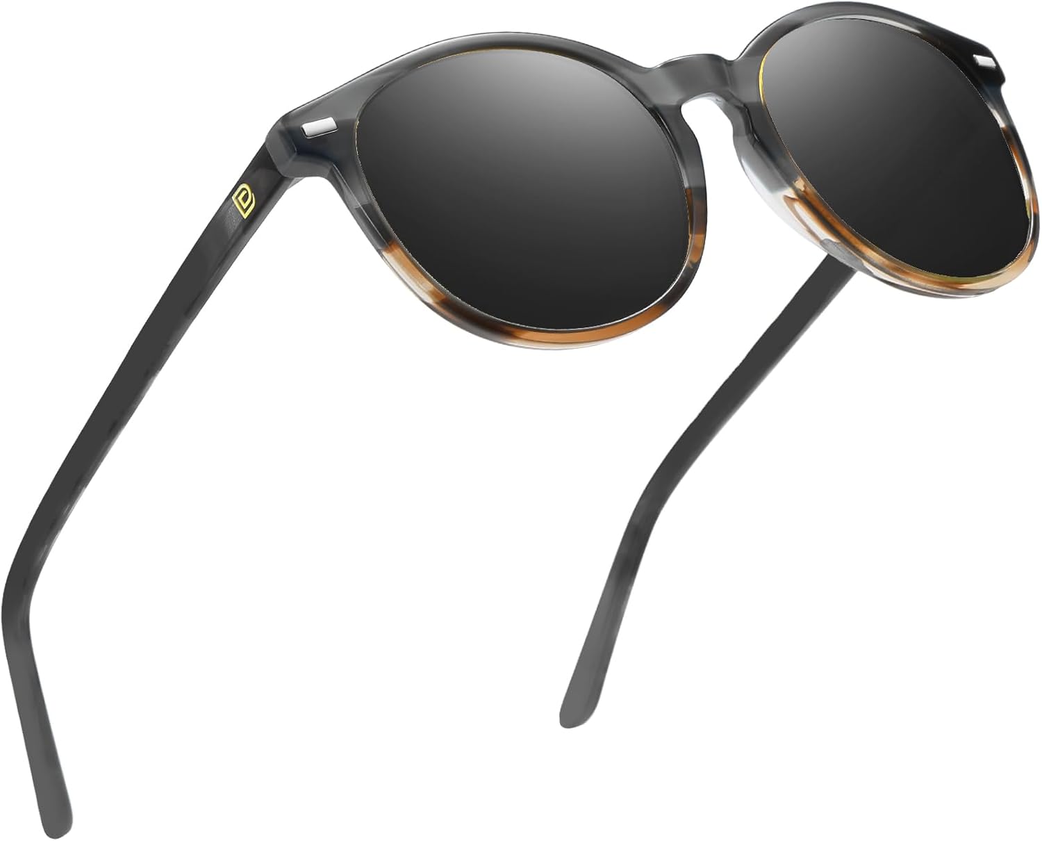 

Женские поляризованные солнцезащитные очки DUCO, ретро-круглые женские солнцезащитные очки, классический винтаж, защита от УФ-излучения UV400, модель DC1230, Black Copper Frame Grey Lens