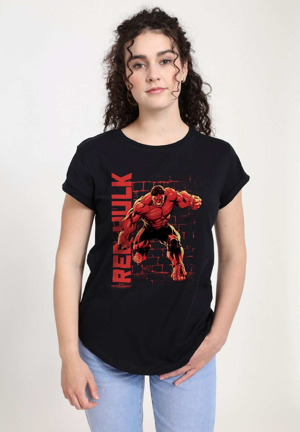 

Футболка с принтом CAPTAIN AMERICA BRAVE NEW WORLD STONE WALL HULK Henry Tiger, черный