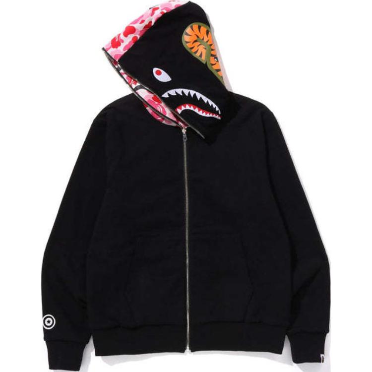 Бейп Abc реверсивная худи Shark с полной молнией A BATHING APE, синий — фото 4