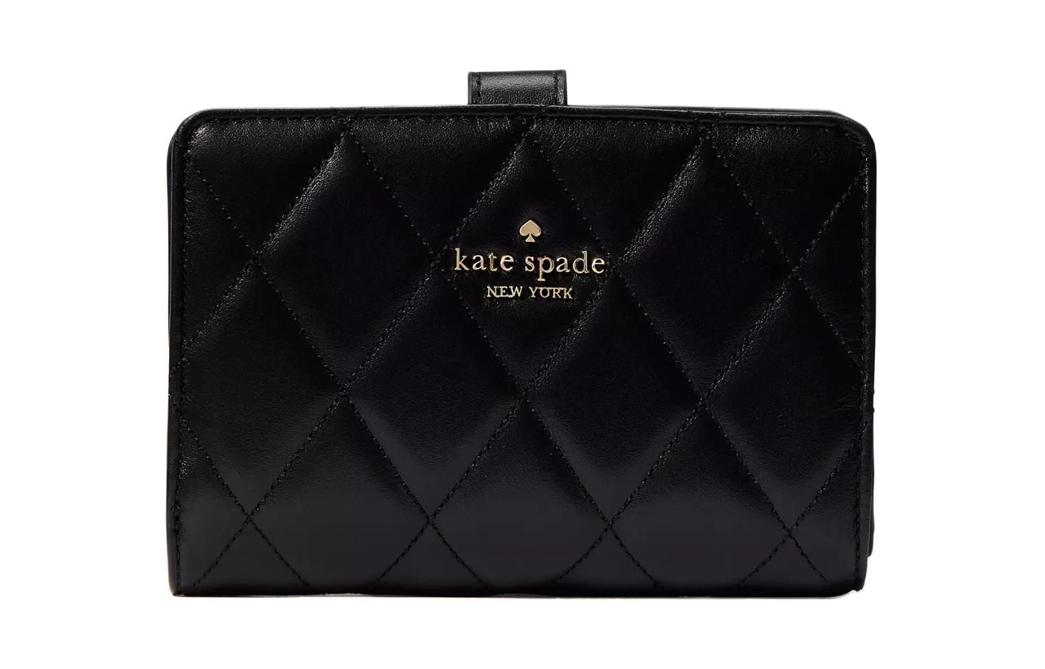 

Kate Spade Кожаный стеганый кошелек средний женский черный