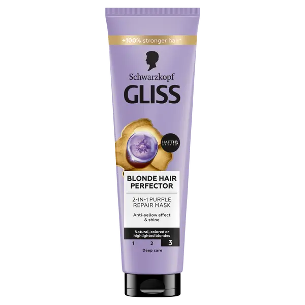 

Фиолетовая маска для волос, 150 мл Gliss Blonde hair perfector