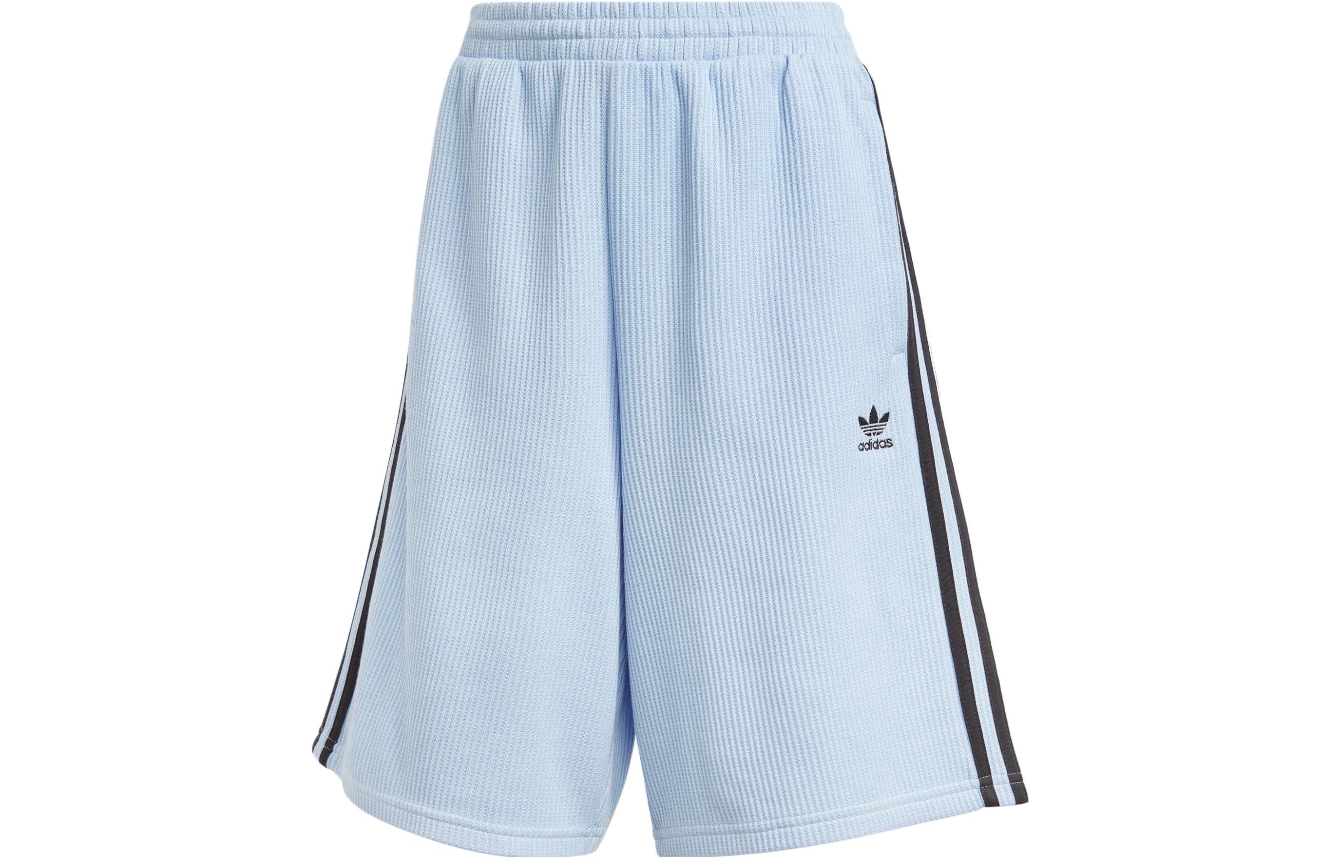 Бермуды с вышитым логотипом Adidas Originals, светло-розовый/синий — фото 3