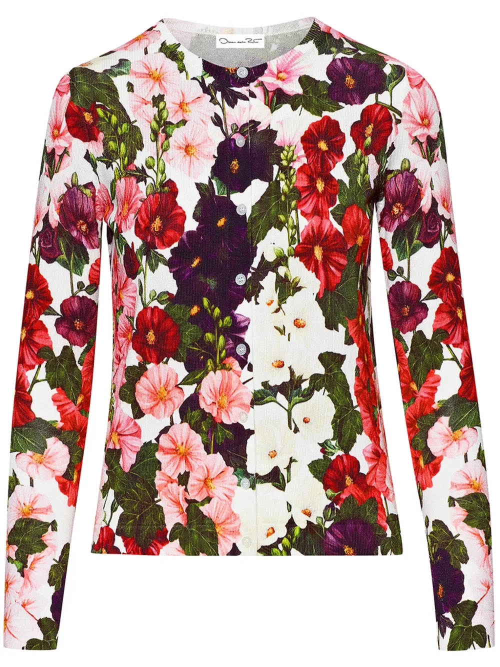 

Кардиган Hollyhocks с цветочным принтом Oscar de la Renta, розовый