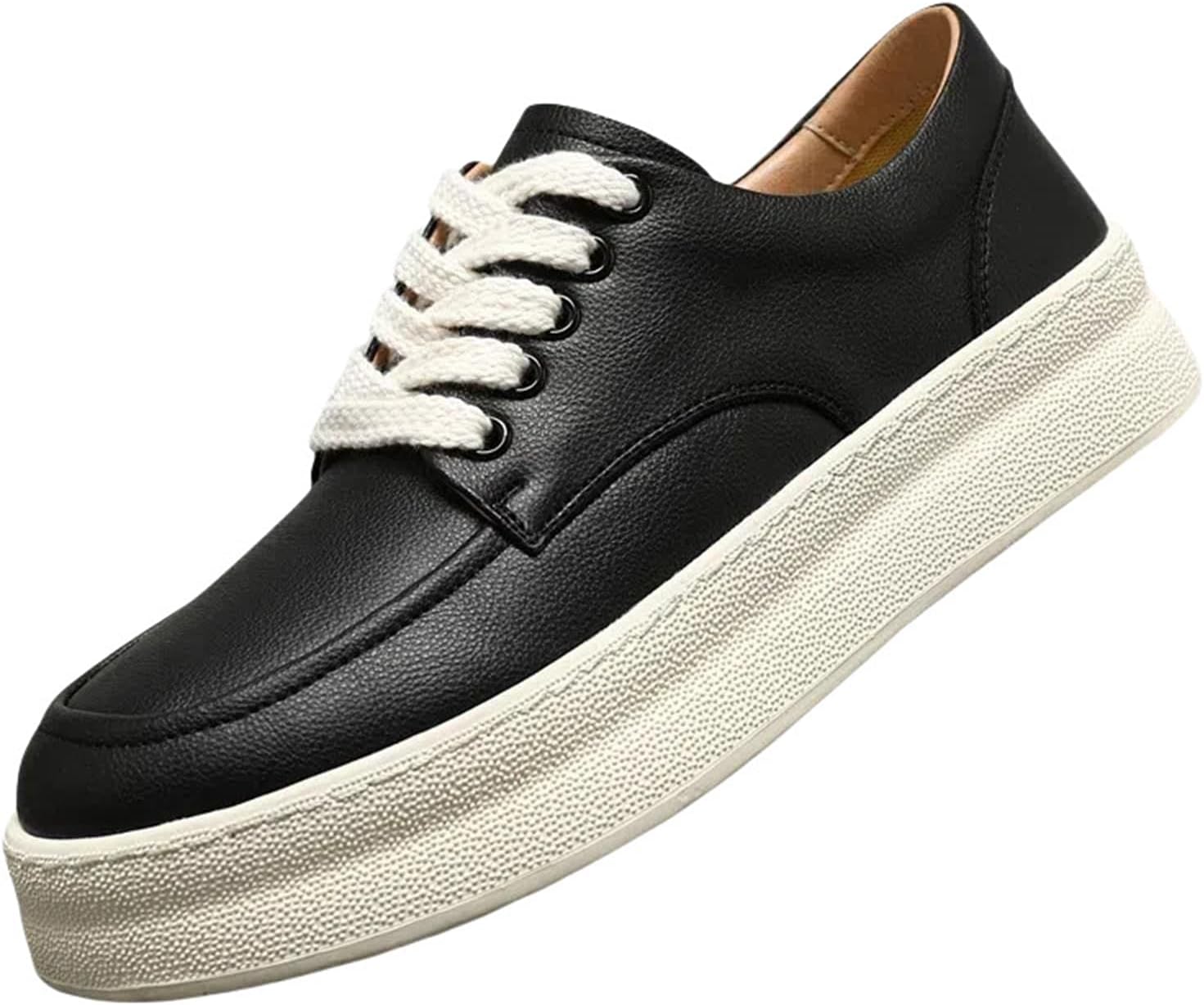 

Мужские кожаные модные кроссовки Abborora, низкие, слипоны, повседневные, мягкие и комфортные, новые, черный