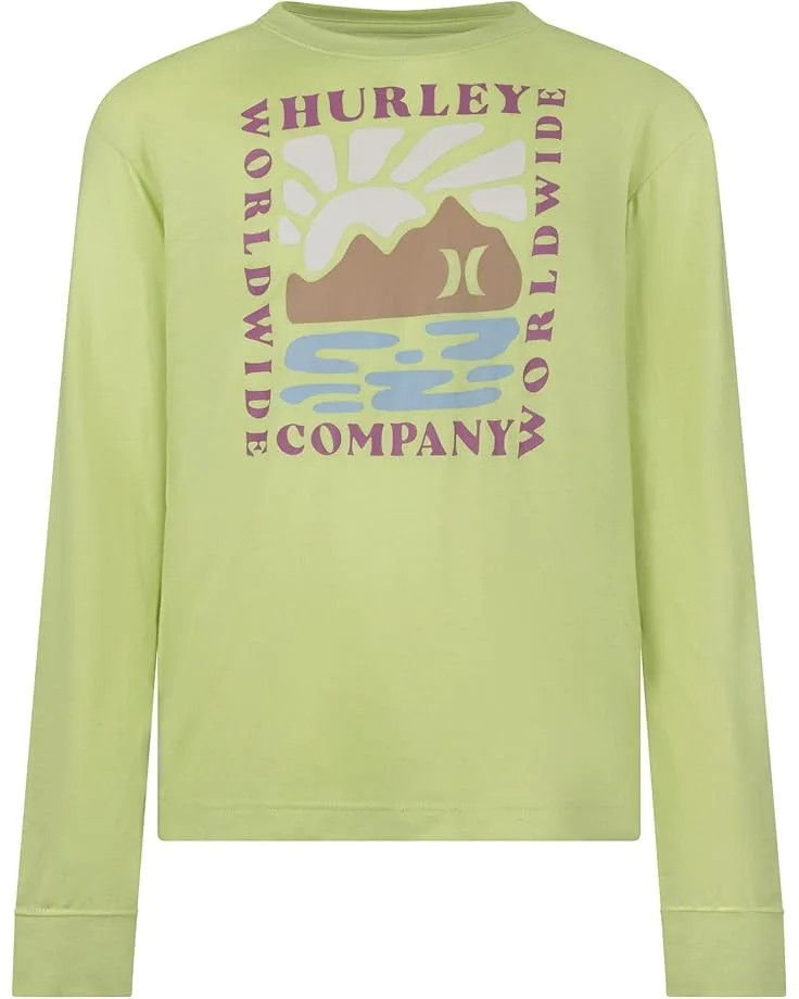 Футболка Hurley Kids Sunset Cutout Long Sleeve Tee (Big Kid), Cool Matcha