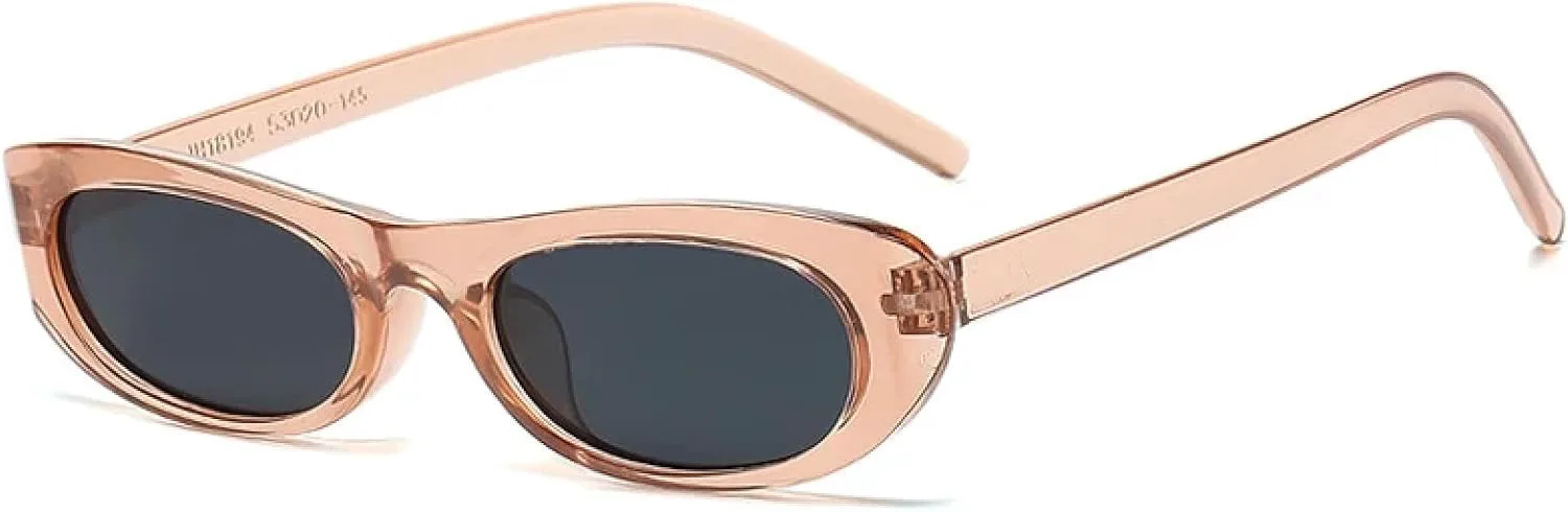 

Солнцезащитные очки в тонкой оправе для женщин и мужчин, сексуальные, конфетных цветов, в стиле хип-хоп, с защитой от УФ-излучения UV400 UATXTAU, Brown-black