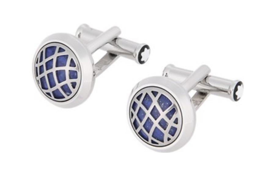 

Мужские запонки Montblanc, серебро/синий