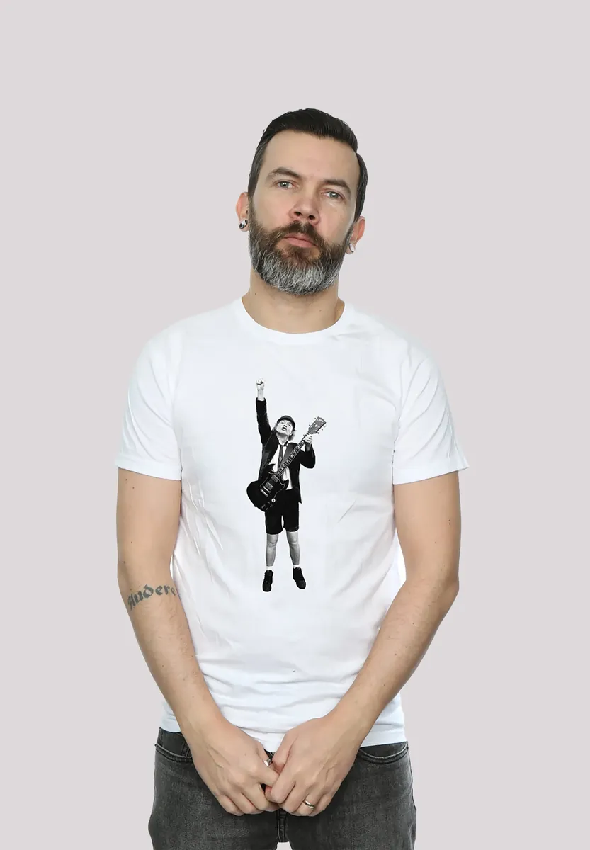 

Футболка F4NT4STIC "ACDC Angus Young Cut Out для детей и мужчин", принт, белый