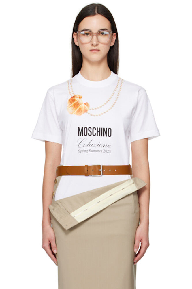 

Белая футболка для завтрака «Moschino»