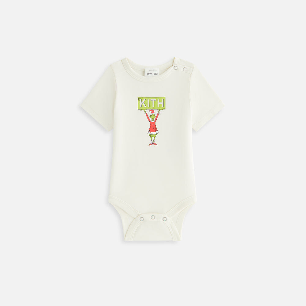 

Детское боди Kith Baby for The Grinch Classic Logo Bodysuit, цвет Sandrift