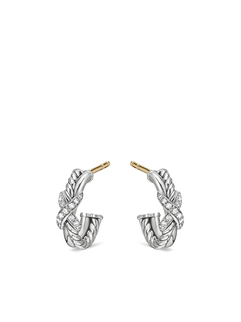 

Серебряные серьги-кольца Petite X с бриллиантами (12.6 мм) David Yurman, серебяный