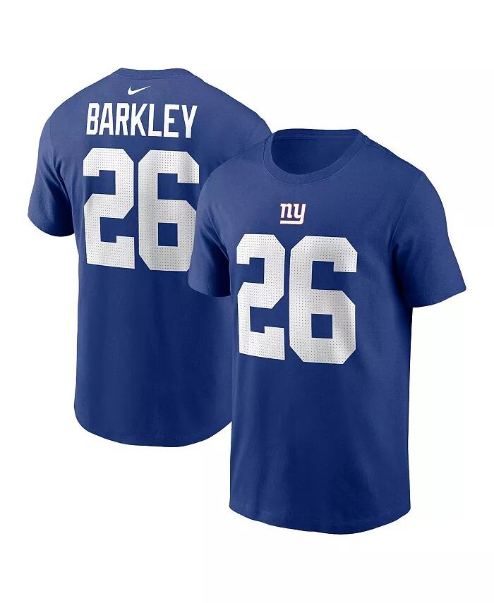 

Мужская футболка Saquon Barkley Royal New York Giants с именем и номером игрока Nike, синий