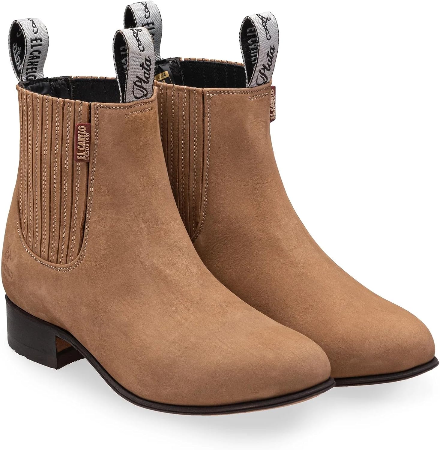 

Мужские оригинальные ботинки El Canelo Plata из натуральной нубуковой замши, короткие ботильоны Charros - цвет верблюжьей шерсти Generic, initial