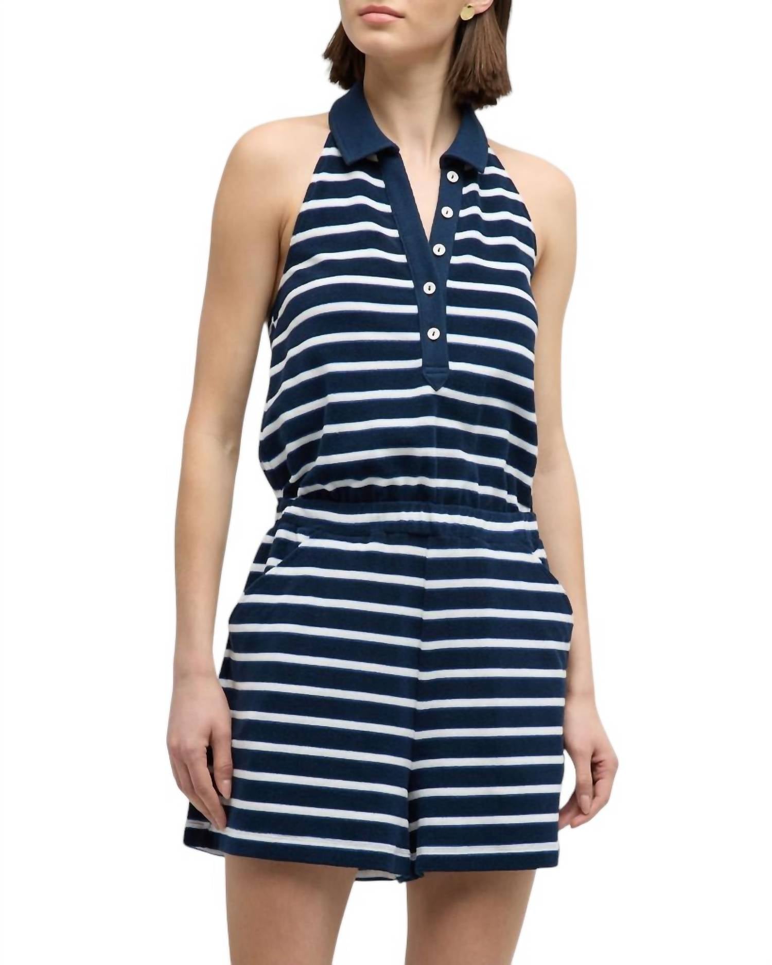 

Taggart Ромпер In Marine/Off White/Blue Surf Veronica Beard