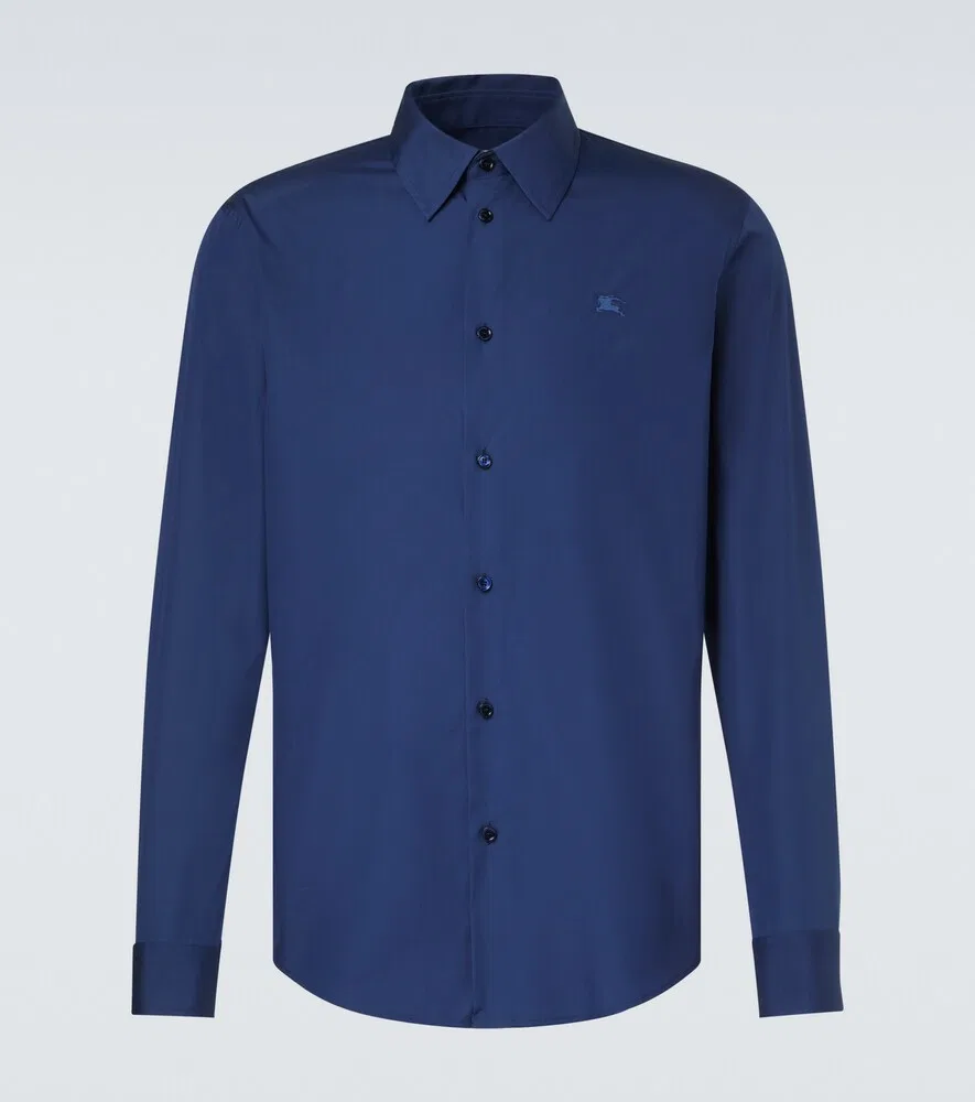 Рубашка Burberry Хлопковая, классический воротник, синий