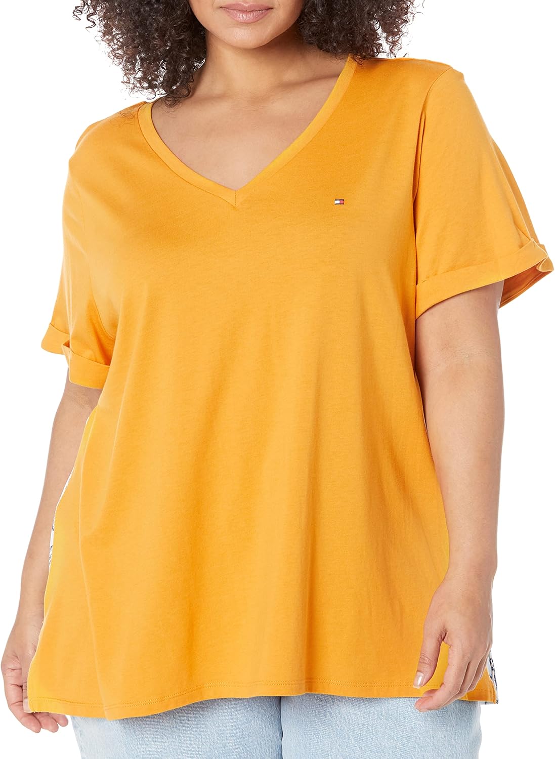 

Женская базовая футболка с вышивкой Tommy Hilfiger, Sunflower