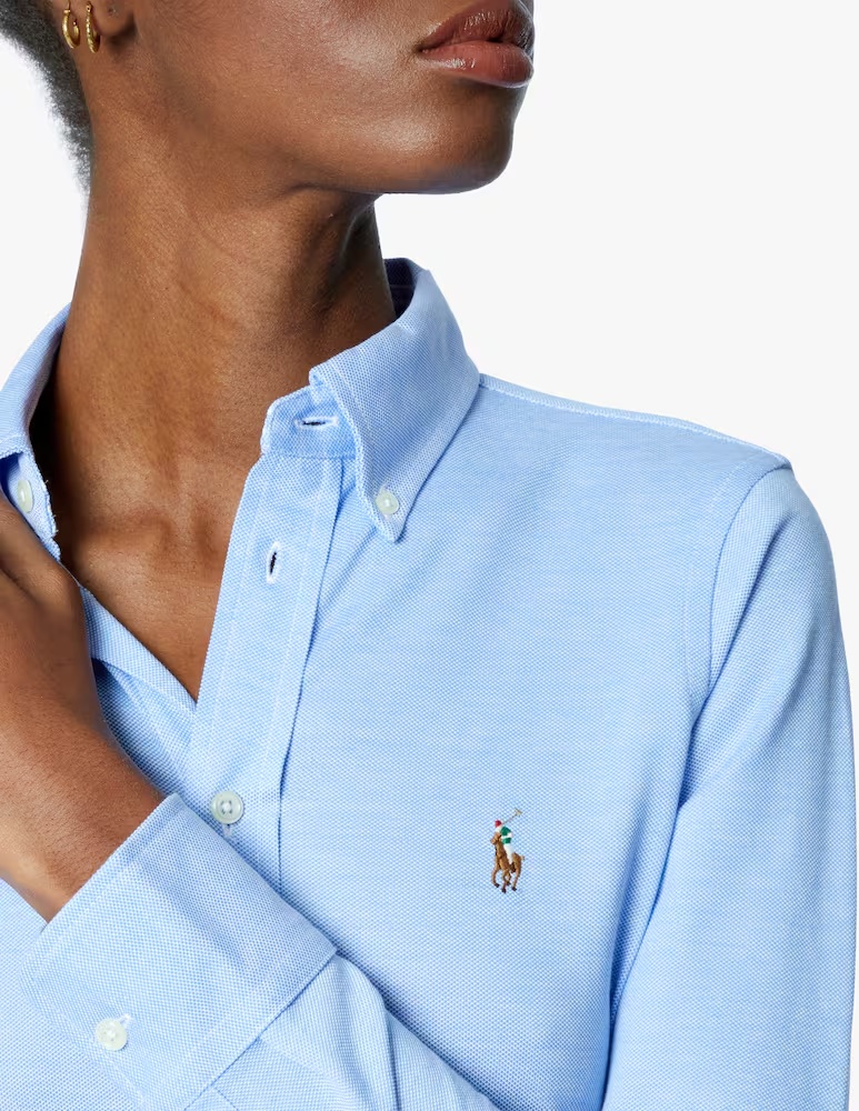 Heidi Узкая рубашка с длинными рукавами Polo Ralph Lauren, цвет Harbor Island Blue — фото 4