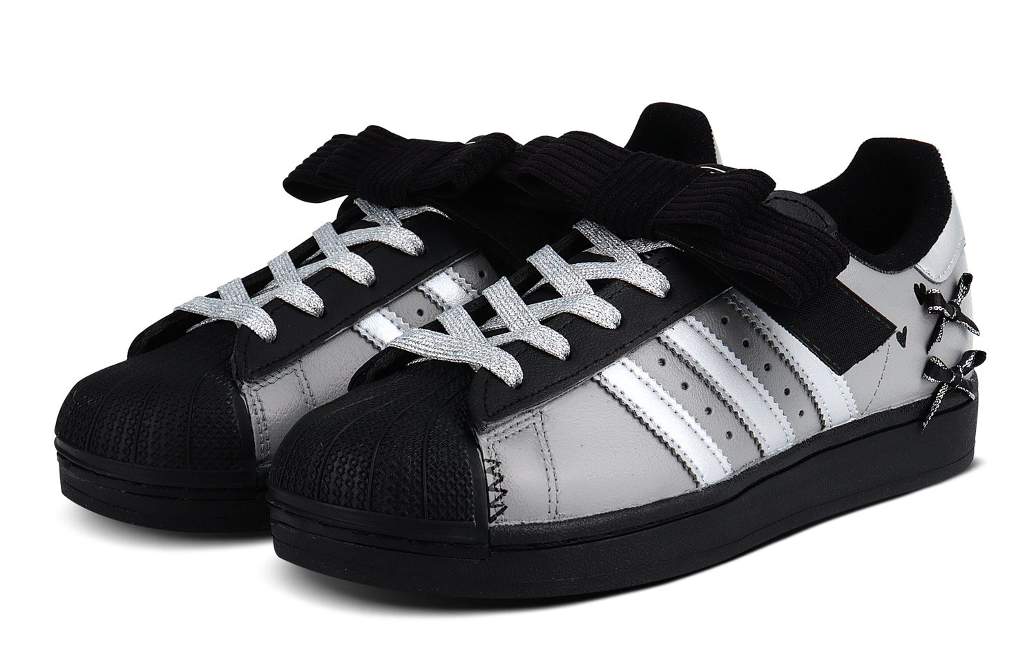 Adidas Originals Superstar 2 Low top детские скейтбординг кроссовки Black Silver для подростков — фото 4