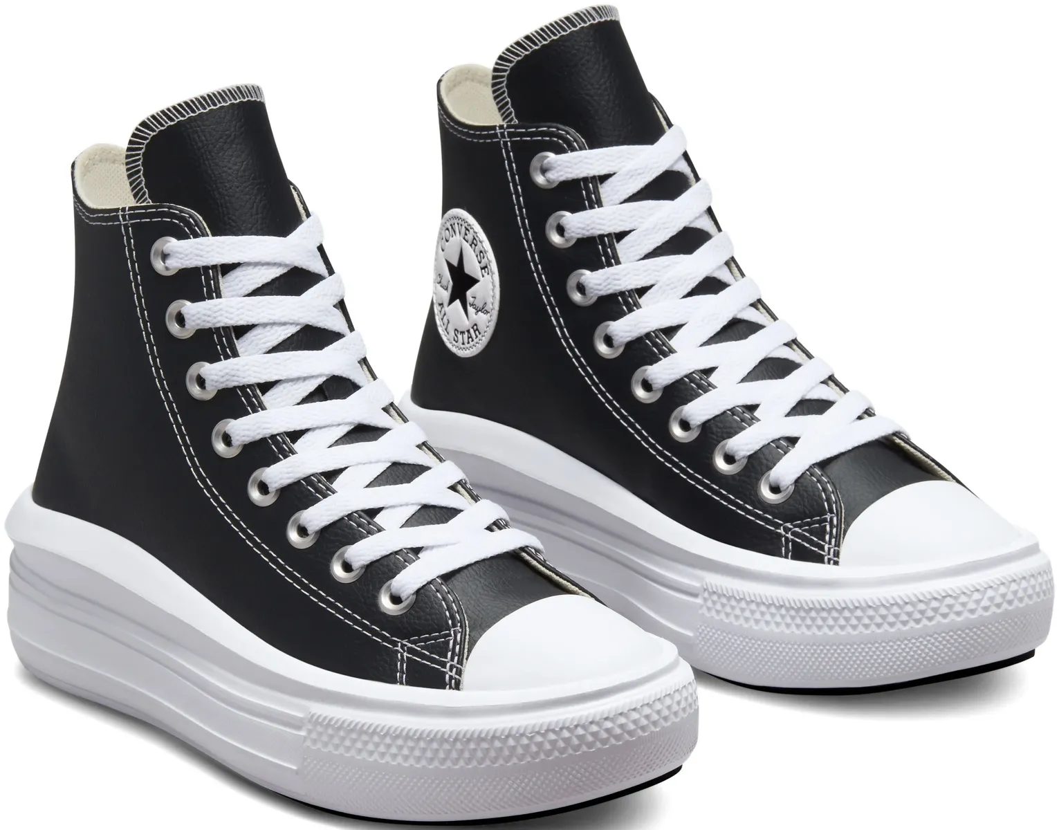 

Кроссовки Converse "CHUCK TAYLOR ALL STAR MOVE PLATFORM LEATHER", черно-белый, Черный, Кроссовки Converse "CHUCK TAYLOR ALL STAR MOVE PLATFORM LEATHER", черно-белый