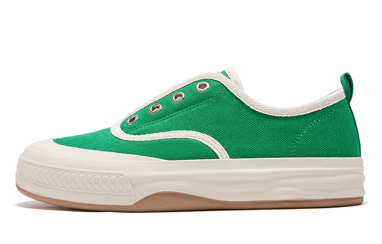 

Холщовые кеды женские низкие белый/зеленый Feiyue