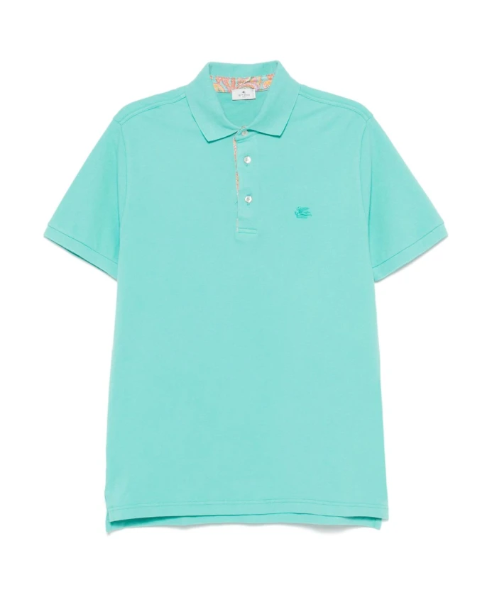 

Зеленая рубашка-поло с короткими рукавами Etro, зеленый