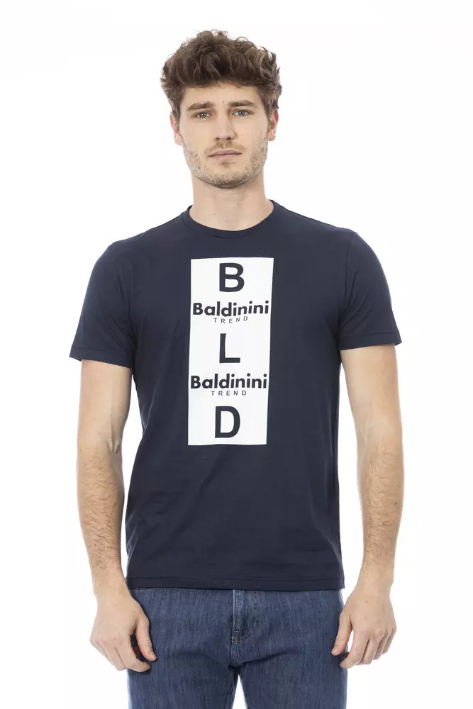 

Синяя хлопковая мужская футболка Baldinini Trend
