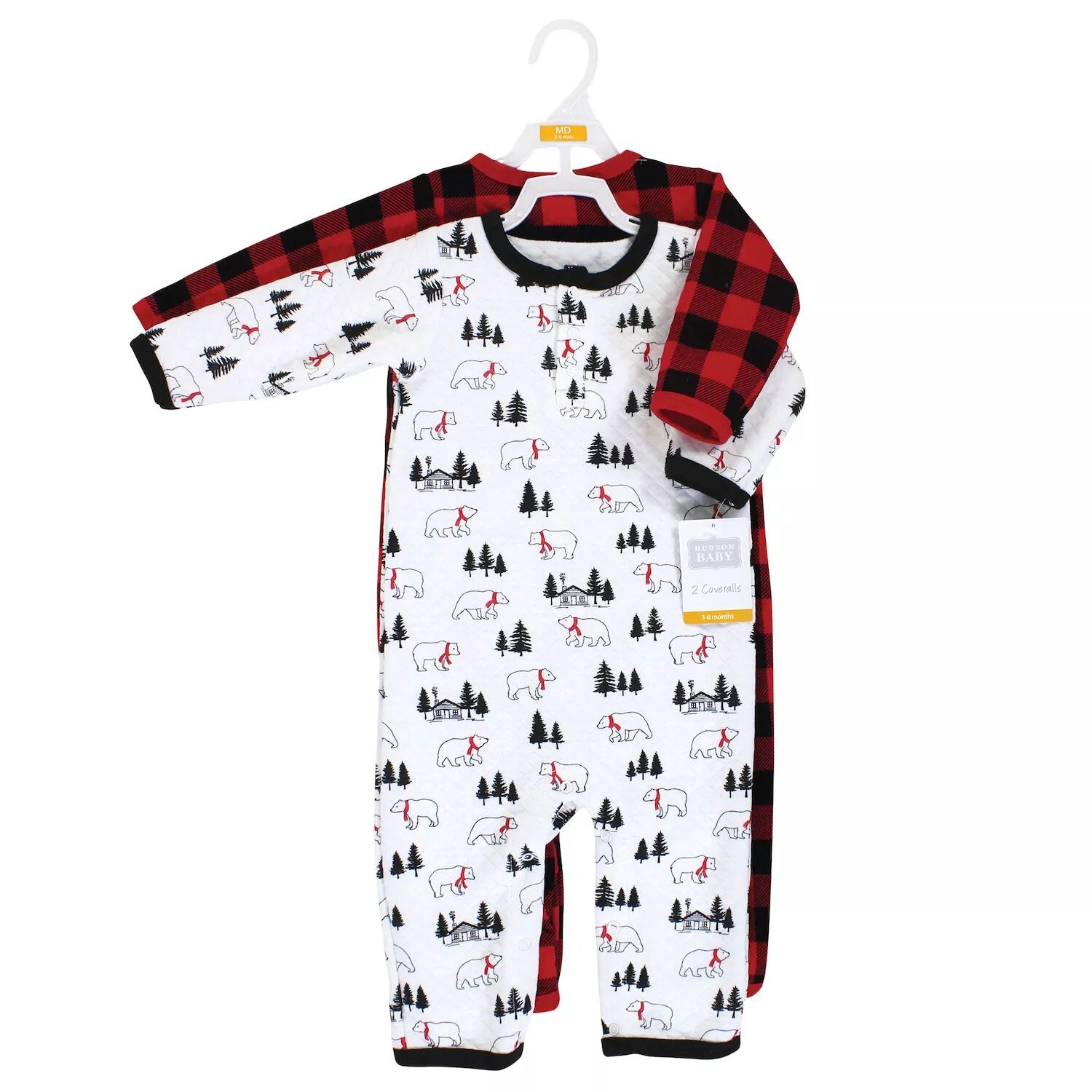 

Стеганый комбинезон премиум-класса для мальчиков Hudson Baby Infant Boy, цвет Buffalo Plaid Bear Hudson Baby