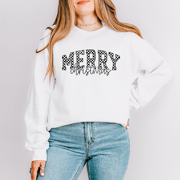 

Свитшот Merry Christmas Varsity Checkered Simply Sage Market, White, Белый, Свитшот Merry Christmas Varsity Checkered Simply Sage Market, White