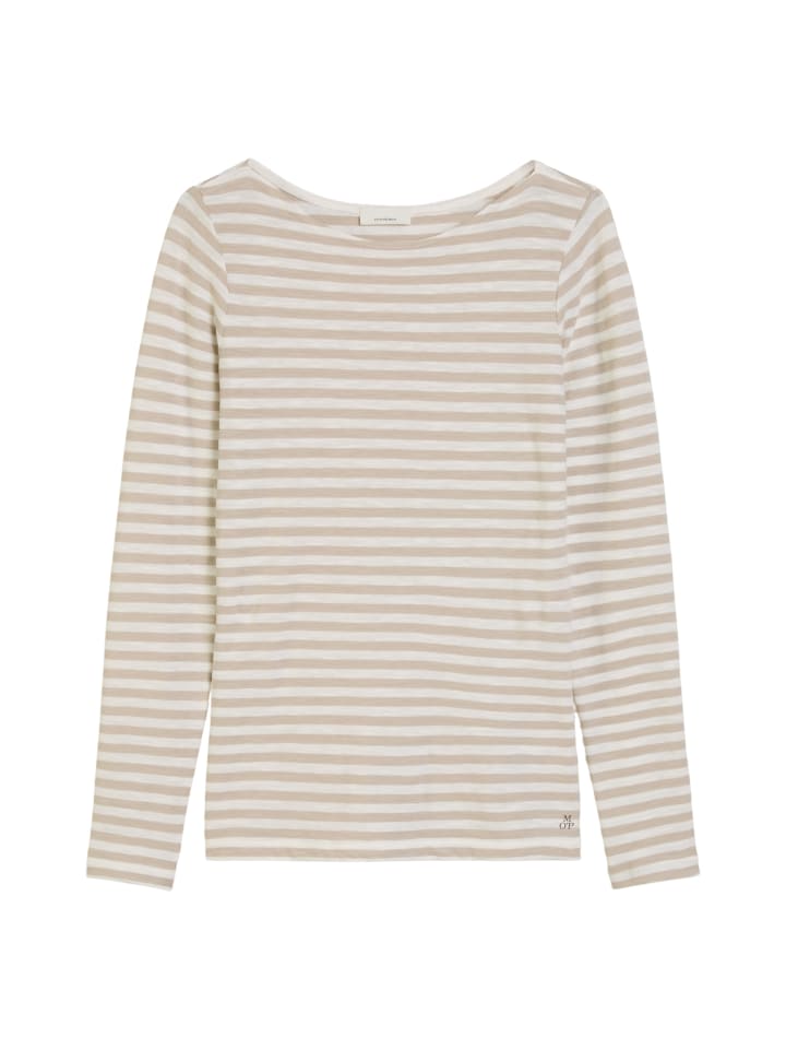 

Marc O'Polo Полосатая футболка с длинным рукавом, стандартного размера, светло-коричневого цвета