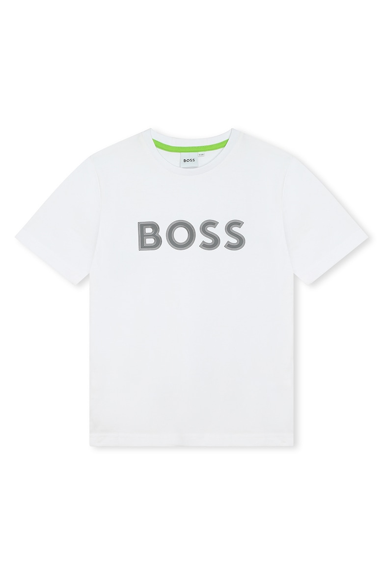 

Футболка с овальным вырезом и логотипом Boss Kidswear, серый