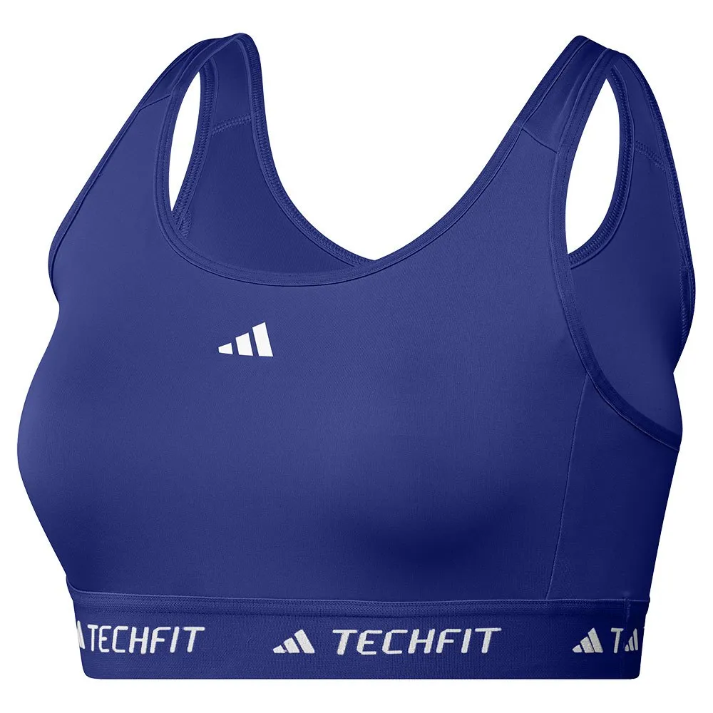 

Спортивный бюстгальтер adidas Techfit Medium Medium Impact, синий