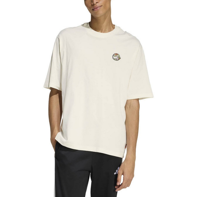 Adidas Футболка мужская бежевая абрикосовая с воротником Henry Collar Moderate — фото 2