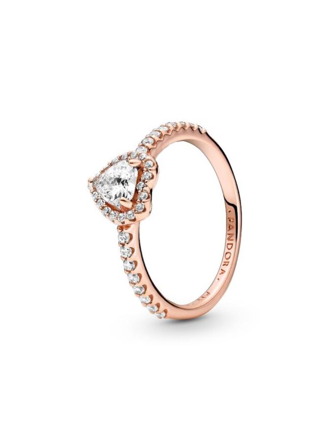 

Кольцо Pandora Sparkling Elevated Heart Ring, розовое золото