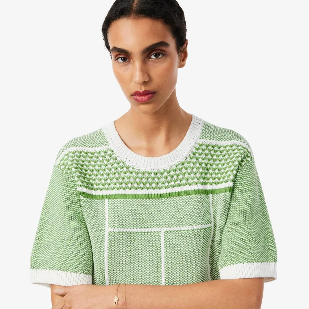 Платье Lacoste с графическим узором, зеленое — фото 2