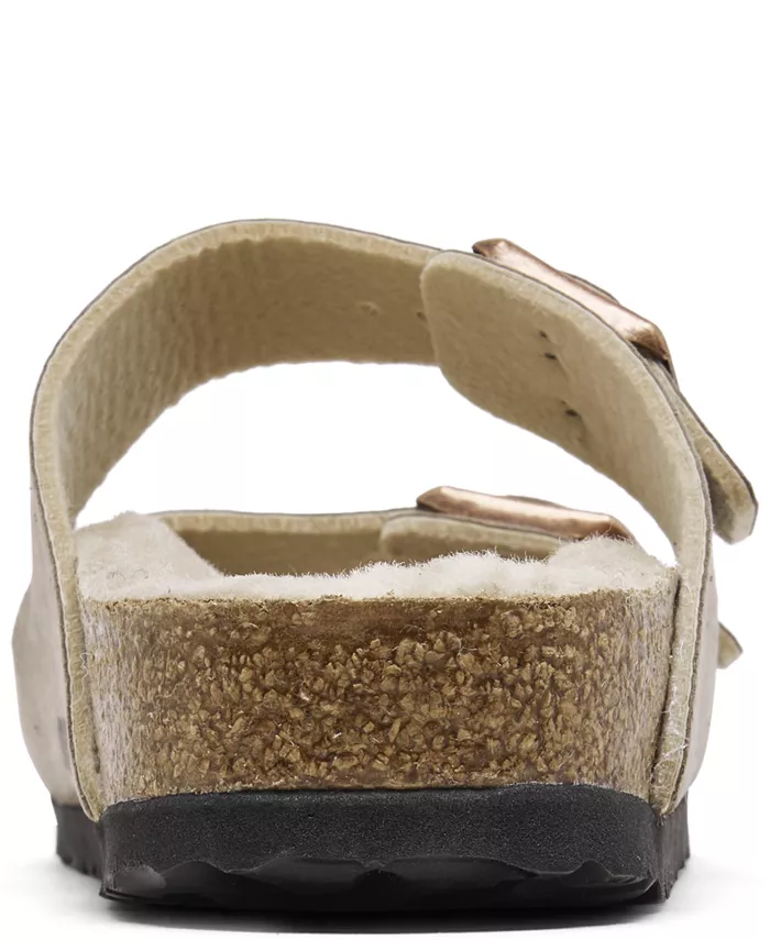 Женские синтетические сандалии Arizona Shearling от Finish Line Birkenstock, загар/бежевый — фото 4