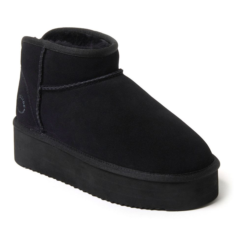 Женские тапочки из овчины Fireside by Dearfoams Kingston на платформе, черный