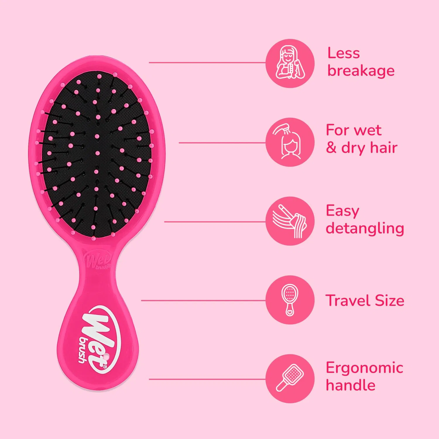 Расческа для волос «Mini Original Pink» от Wetbrush Wet Brush, Pink — фото 4