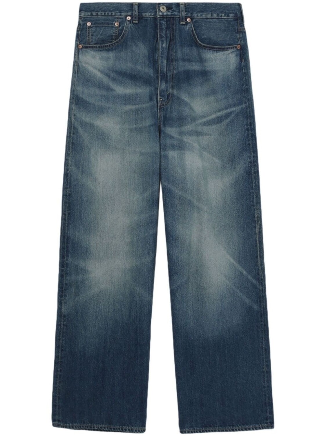 

Джинсы с эффектом потертости Junya Watanabe MAN, синий