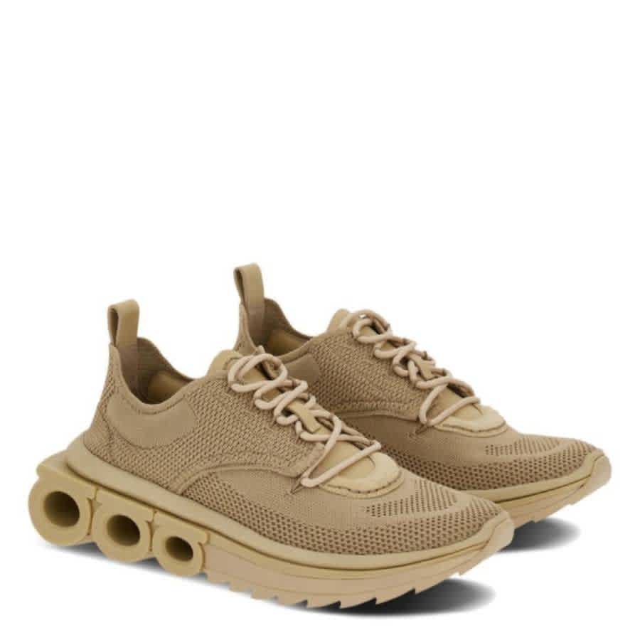 Кроссовки Ferragamo с круглым носком и пряжкой Gancini Salvatore Ferragamo, бежевый/хаки — фото 2