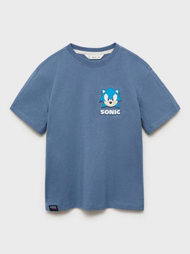 

Детская футболка с принтом Sonic, хлопок, короткий рукав, круглый вырез Mango