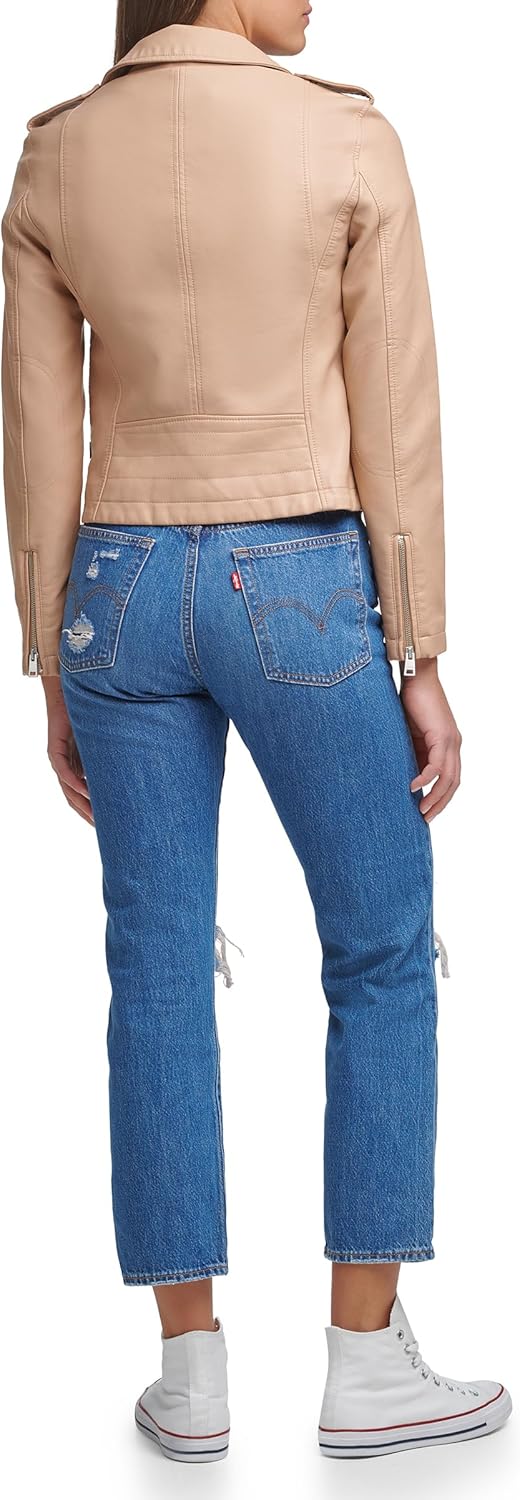 Женская классическая байкерская куртка Levi's из искусственной кожи (стандартного и большого размера), Biscotti Beige — фото 4