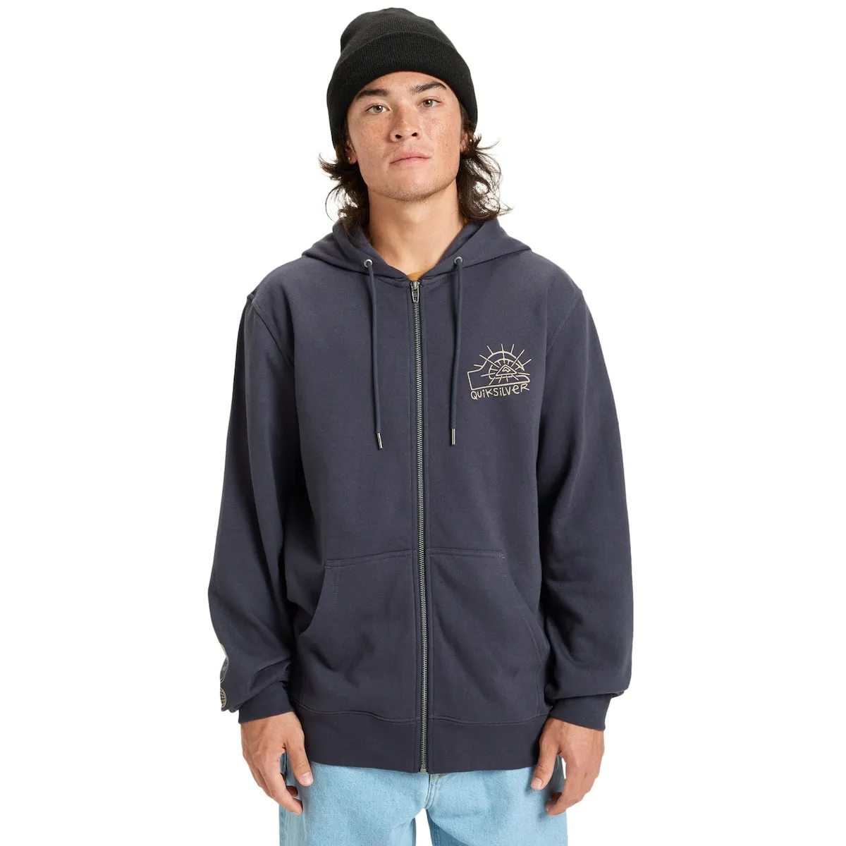 

Мужская толстовка на молнии с принтом Quiksilver, черный