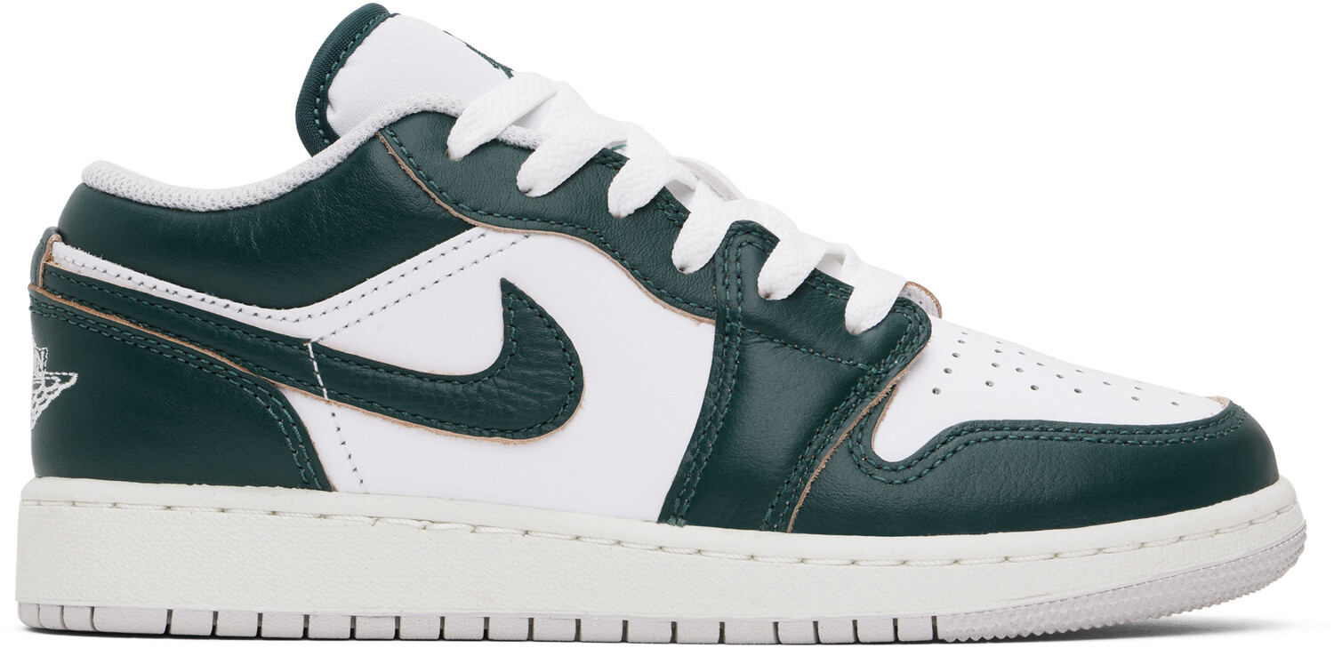 

Большие детские зеленые и белые кроссовки Air Jordan 1 Low SE Nike Jordan