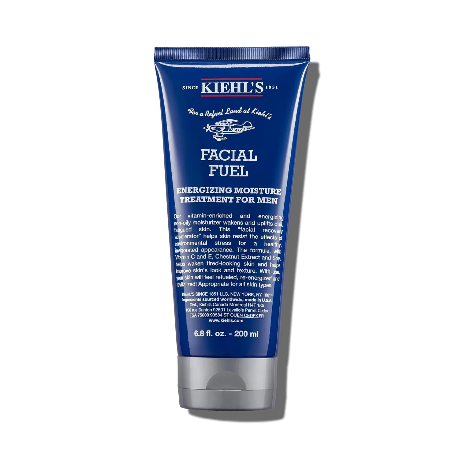 Kiehl's Facial Fuel увлажняющий крем для мужчин с витамином C и кофеином, нежирный, без парабенов и сульфатов 201 мл / 200 мл