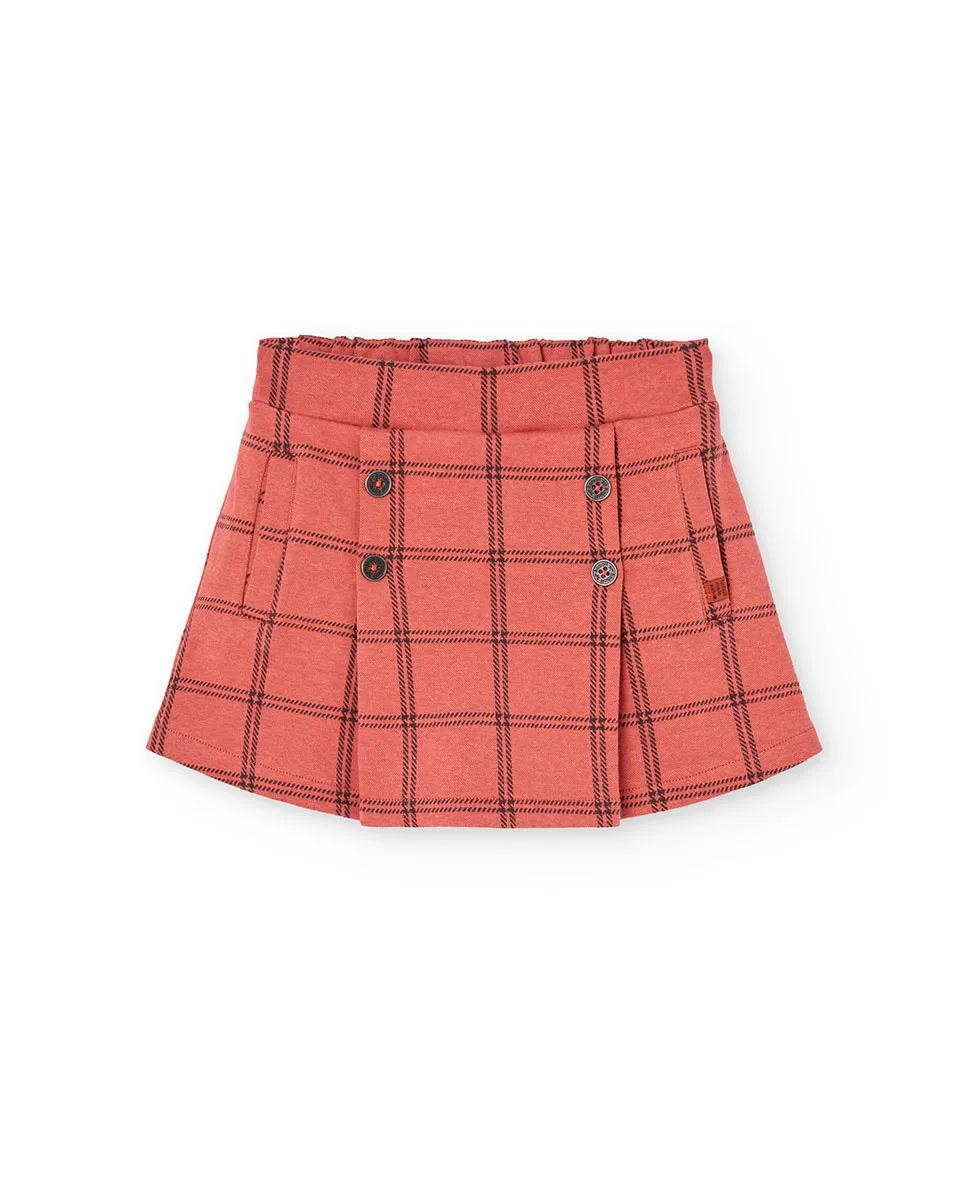 

Детская короткая плиссированная юбка в клетку Boboli, оранжевый