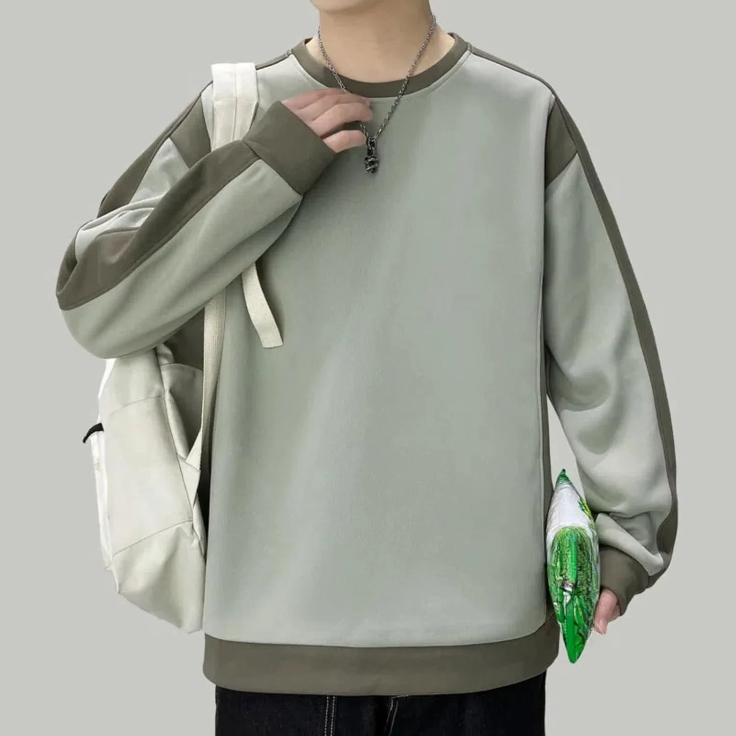 

Мужской свитшот с круглым вырезом на весну и осень AIMAIBMLD