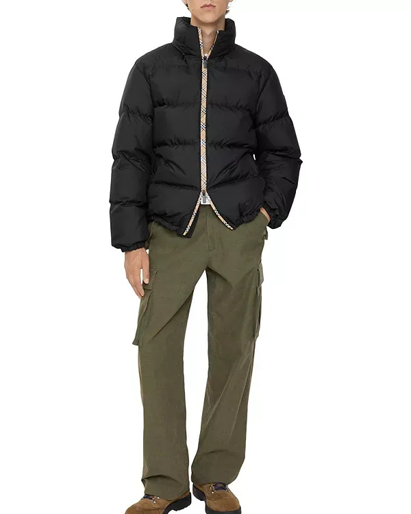 Пуховая куртка Burberry Checker-Tape Snowdon, Oxford