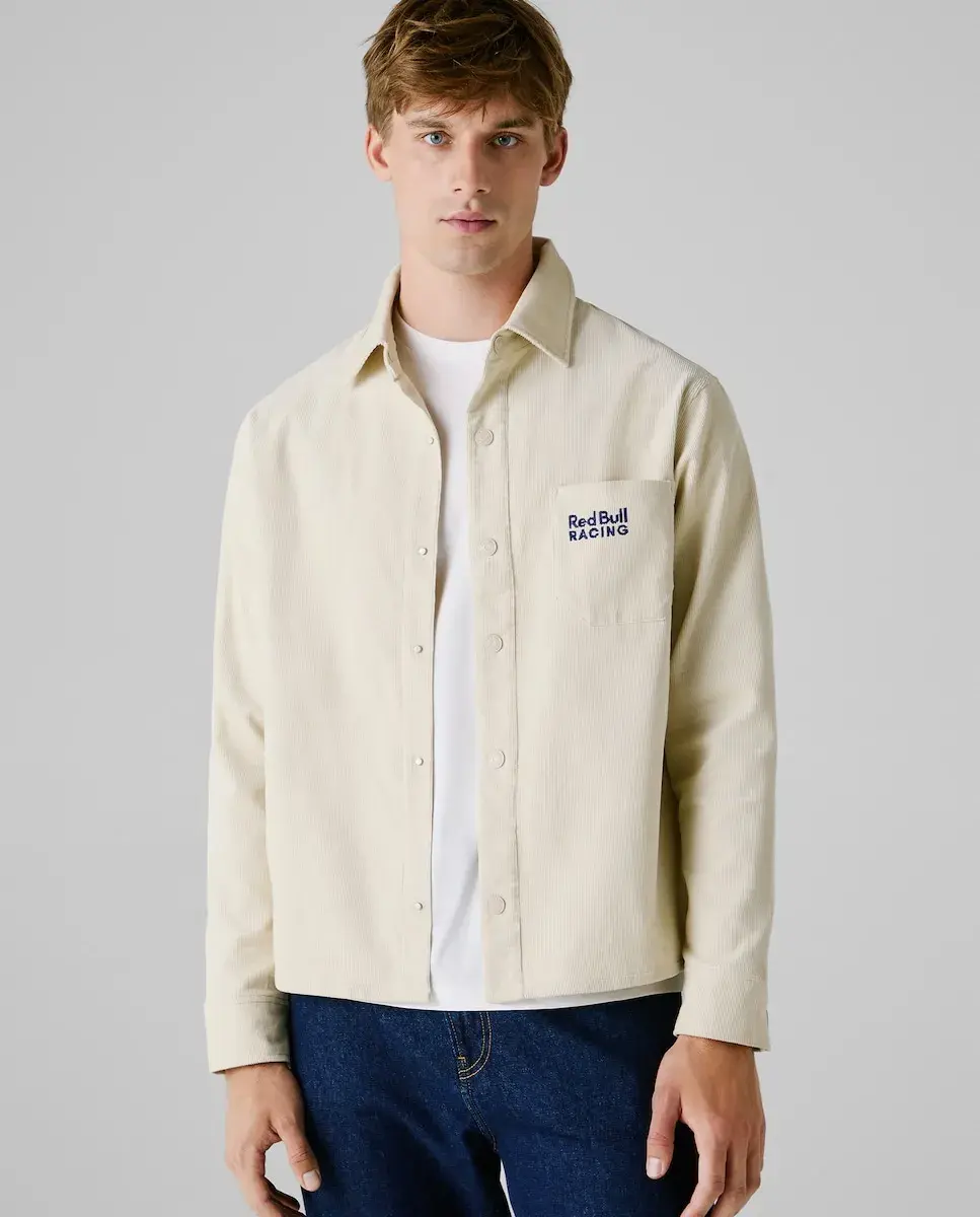 

Мужская рубашка из вельвета с вышитым логотипом Pepe Jeans, светло-бежевый