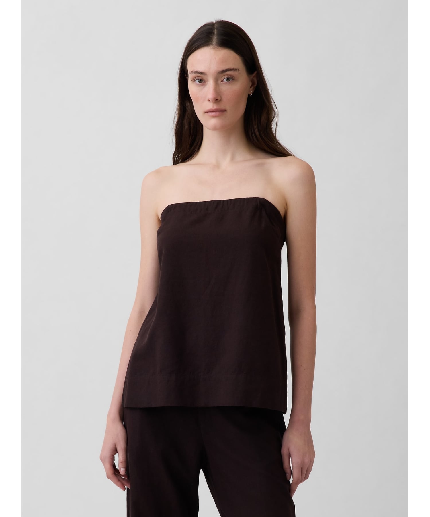 (W) Майка из льняной смеси GAP, TERRA_BROWN